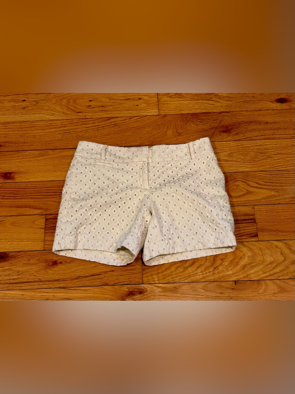 LOFT White Eyelet Trouser Shorts